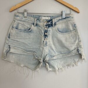 MOVING SALE - Zara acid wash high low denim short